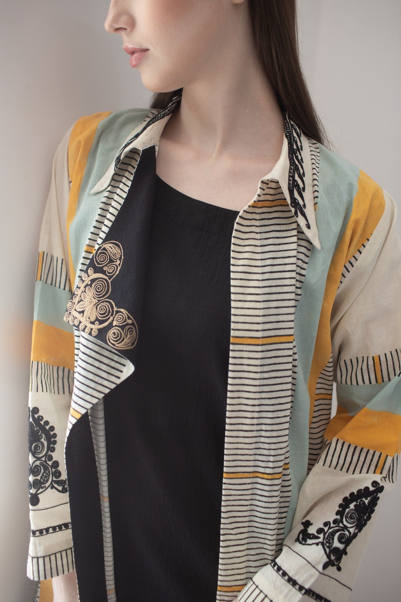 EMBROIDERED JACKET DRESS SET