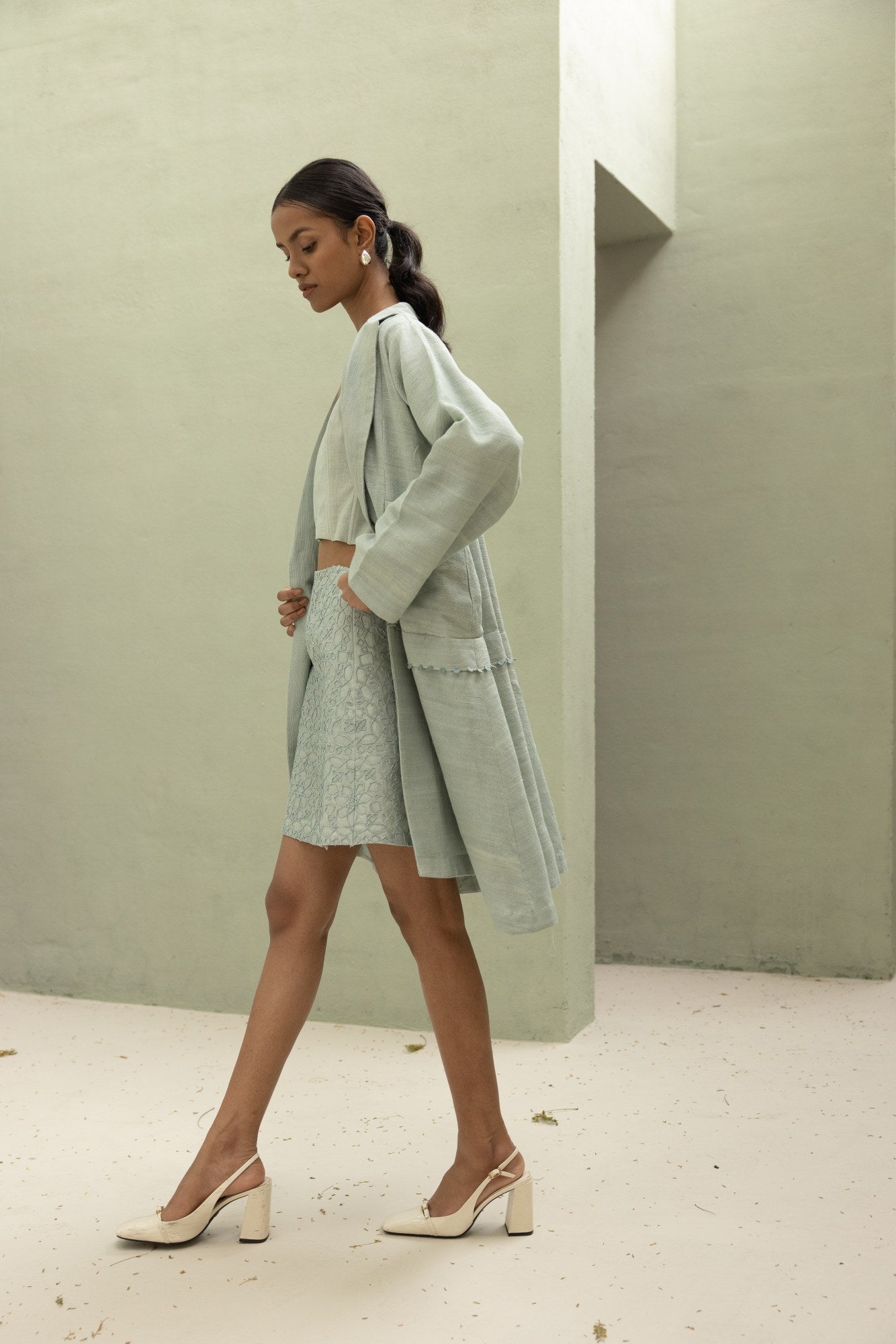 ZAHRA CORSET SKIRT SET WITH LONGLINE JACKET