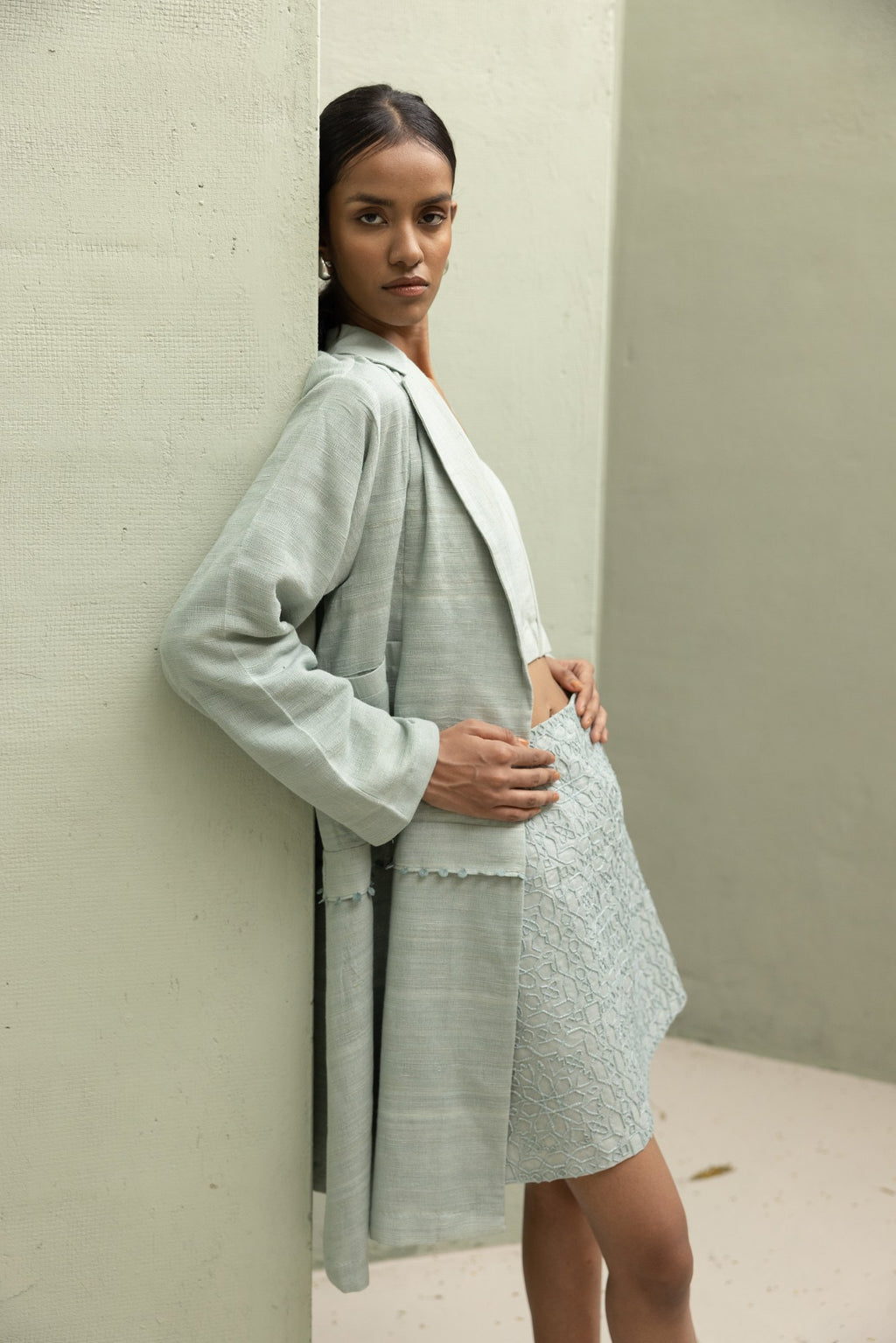ZAHRA CORSET SKIRT SET WITH LONGLINE JACKET